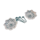 Pair of crystal salt cellars with spoons