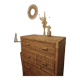 High wood and rattan chest of drawers
