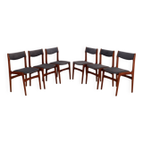 Ensemble de six chaises en teck, design danois, années 1960, production : Danemark