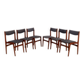 Ensemble de six chaises en teck, design danois, années 1960, production : Danemark