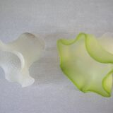 Set of 2 old tulip lampshades globe glass chandelier lamp