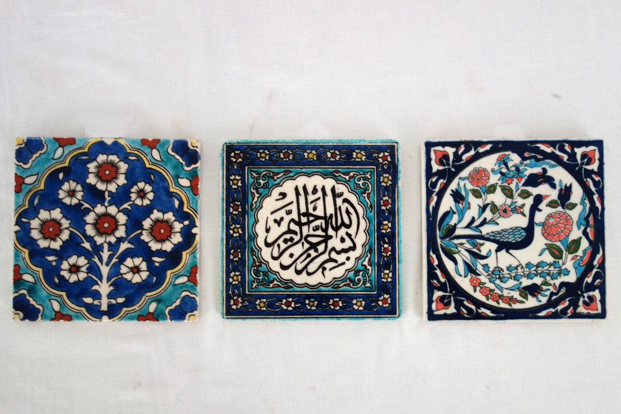 3 vintage Turkish ceramic tiles