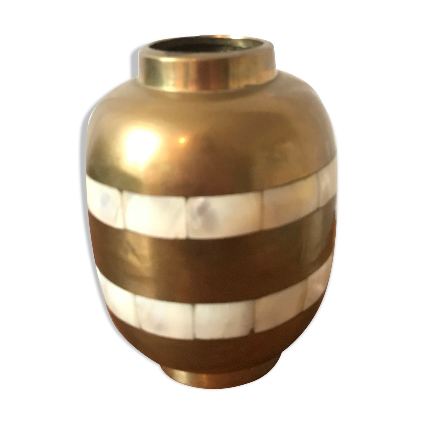 Vase laiton et nacre