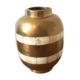 Brass and mother-of-pearl vase