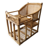 vintage rattan bamboo baby doll chair