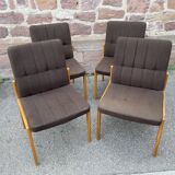 4 old Scandinavian Lounge chairs 60s Fröscher KG