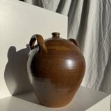 Large round stoneware jar