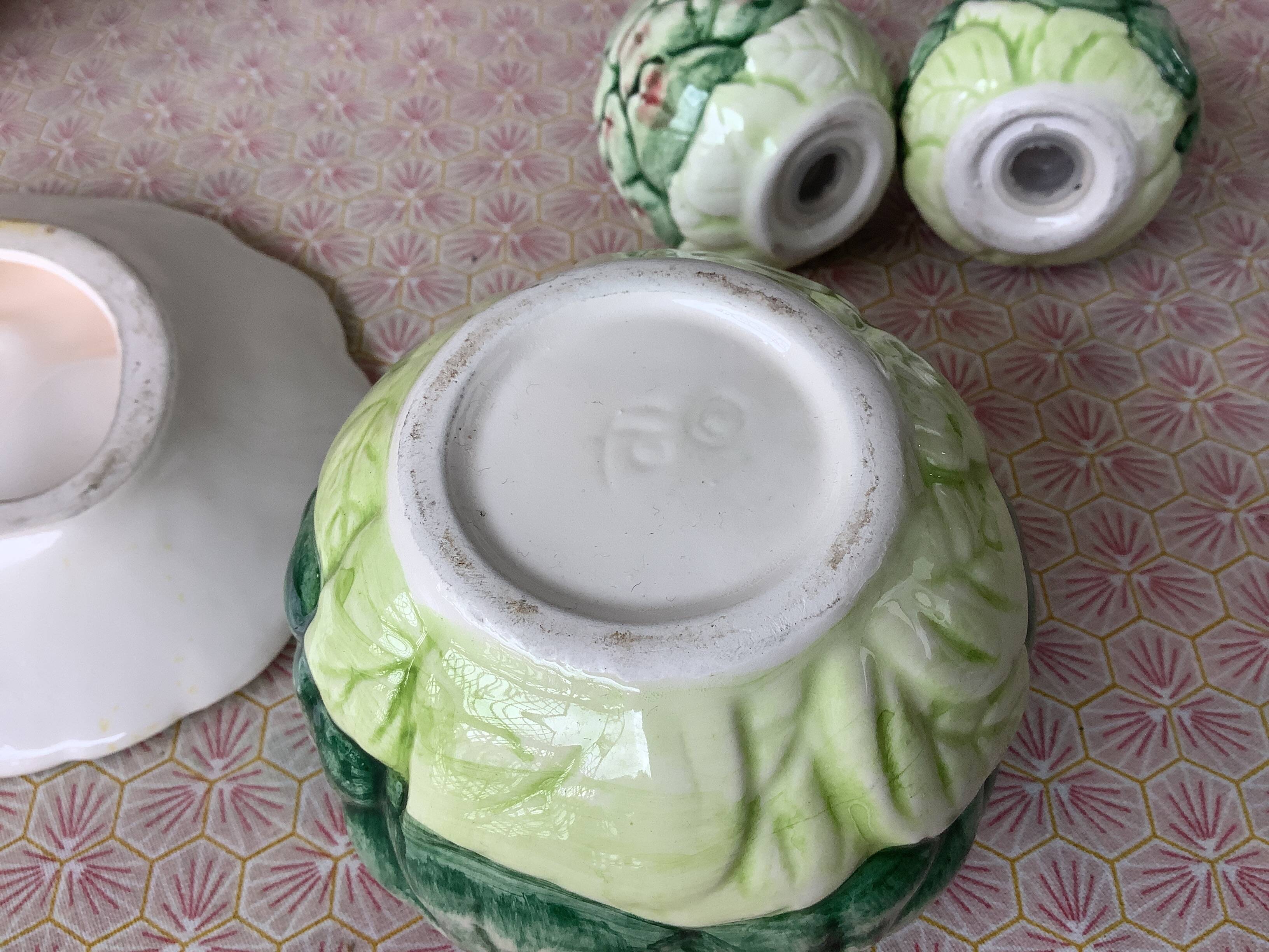 Fratelli Gialletti Italy barbotine salt, pepper and mustard shakers