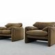 Pair of Maralunga Lounge Chairs by Vico Magistretti for Cassina, Italy