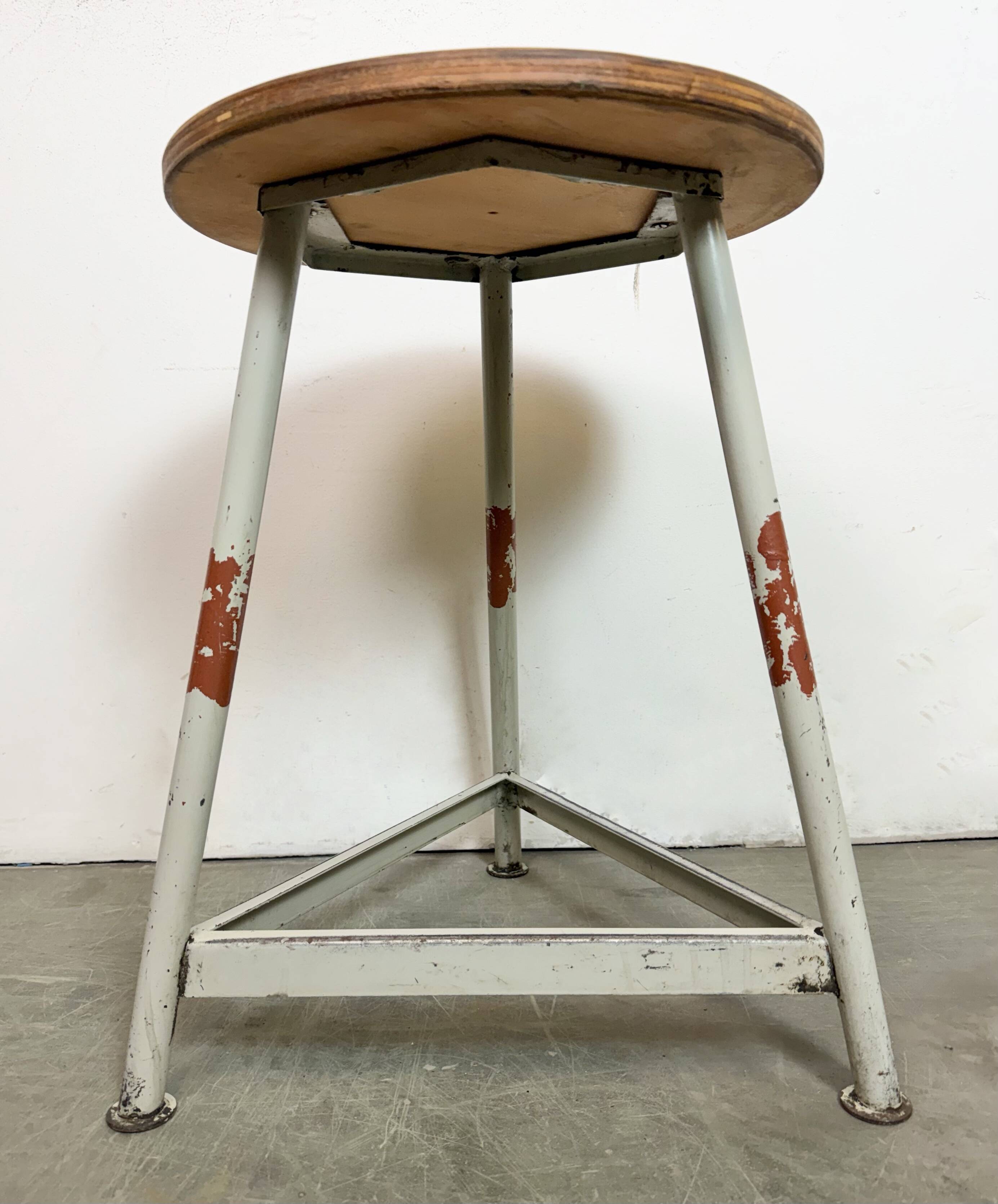 Grey Industrial Workshop Stool, 1960s
