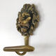 Pair of brass lion head patères