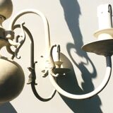 Small patinated dutch chandelier shabby chic 54 x 59 cm