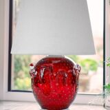 Red crystal glass lamp by Börne Augustsson for Åseda