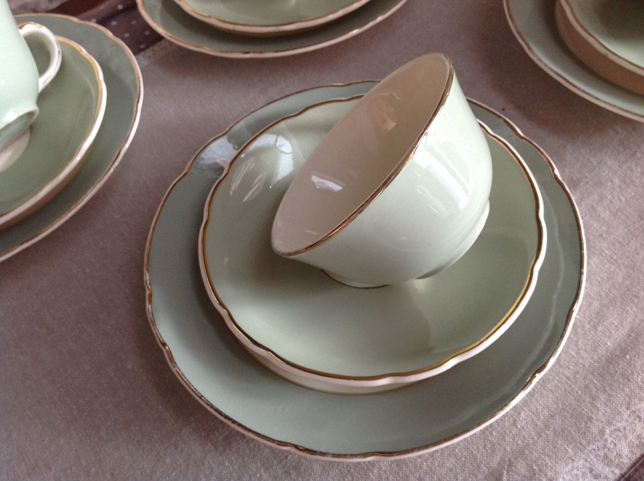 Peppermint coffee and dessert service / Villeroy - Boch / vintage 50-60