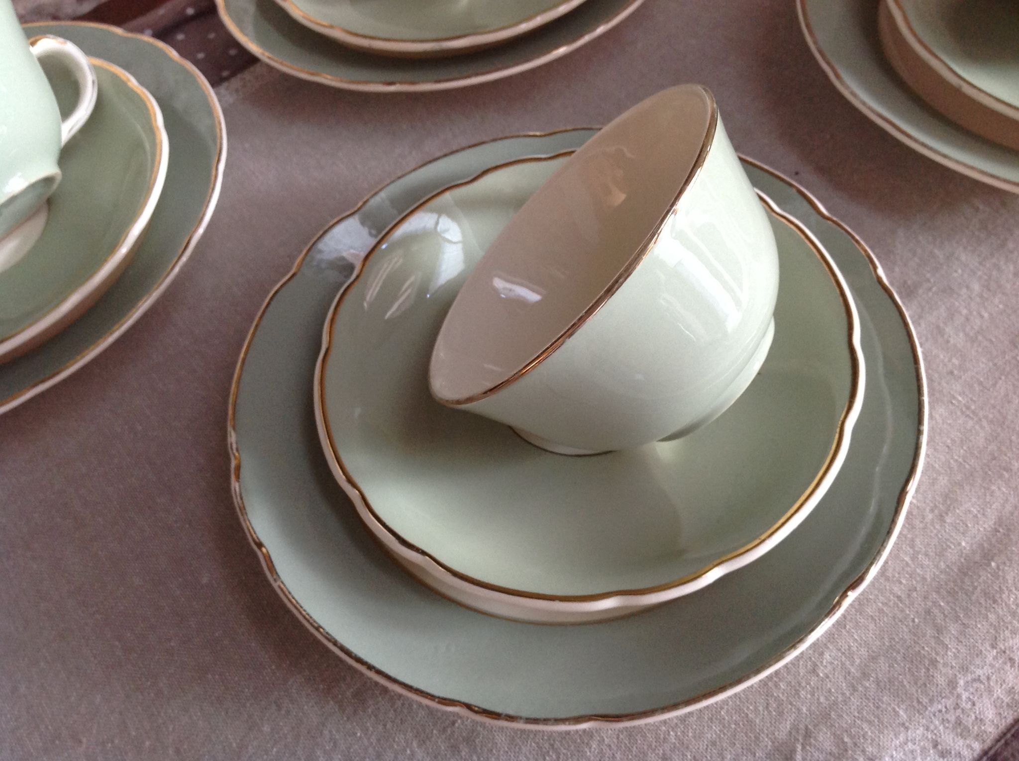 Peppermint coffee and dessert service / Villeroy - Boch / vintage 50-60
