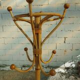 Rattan coat rack