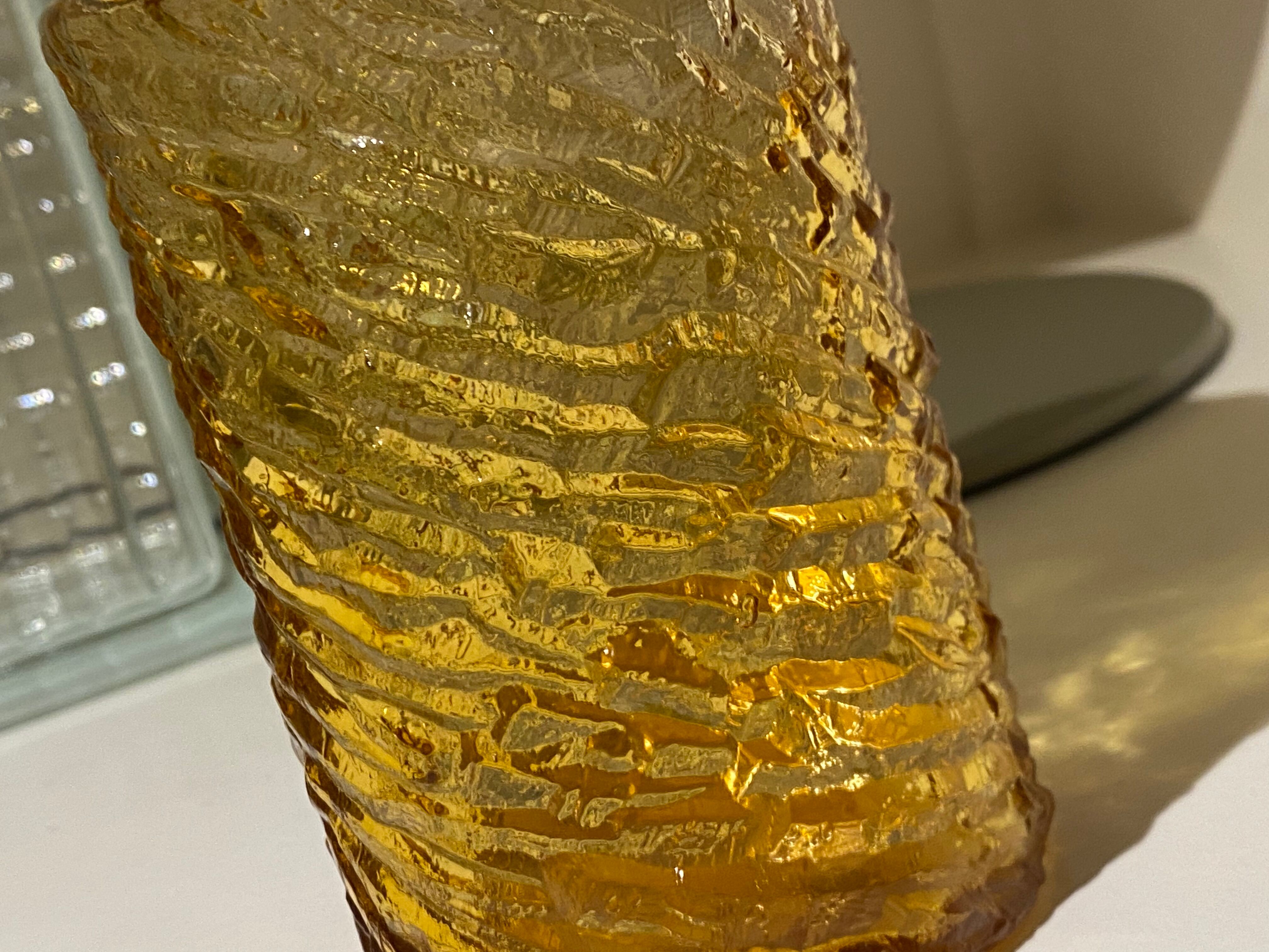 Bottle bottle amber glass textured vintage 70s