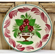 7 assiettes à dessert XIX Sarreguemines décor au pochoir