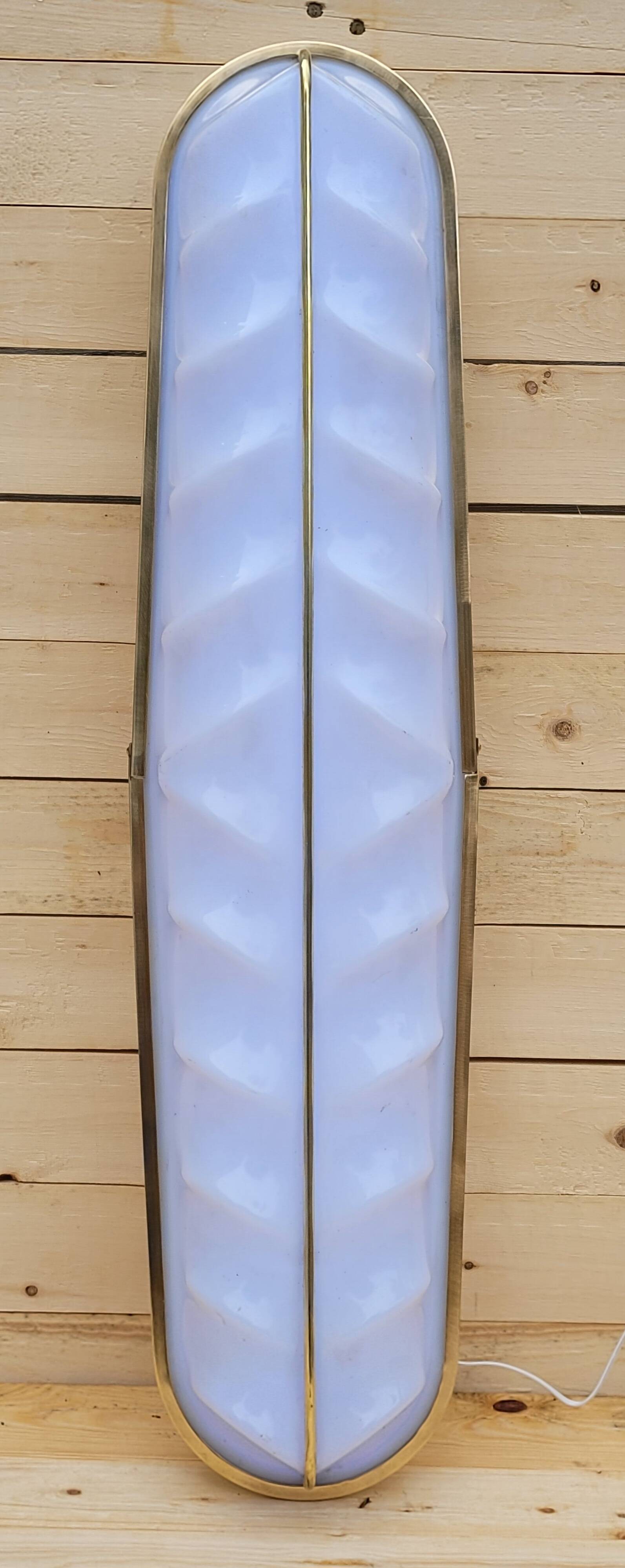 Large Stilux cinema wall lamp Art Deco Italy herringbone pattern