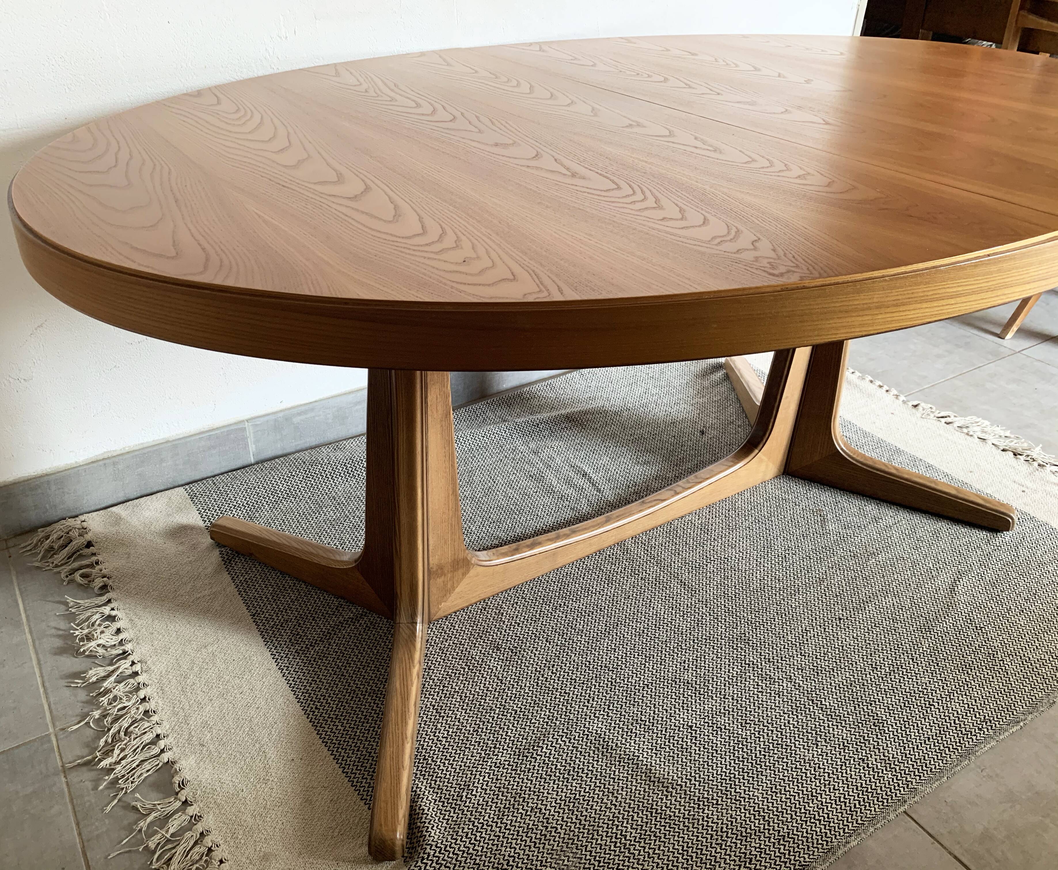 Baumann vintage 1970 oval table, stamped NF