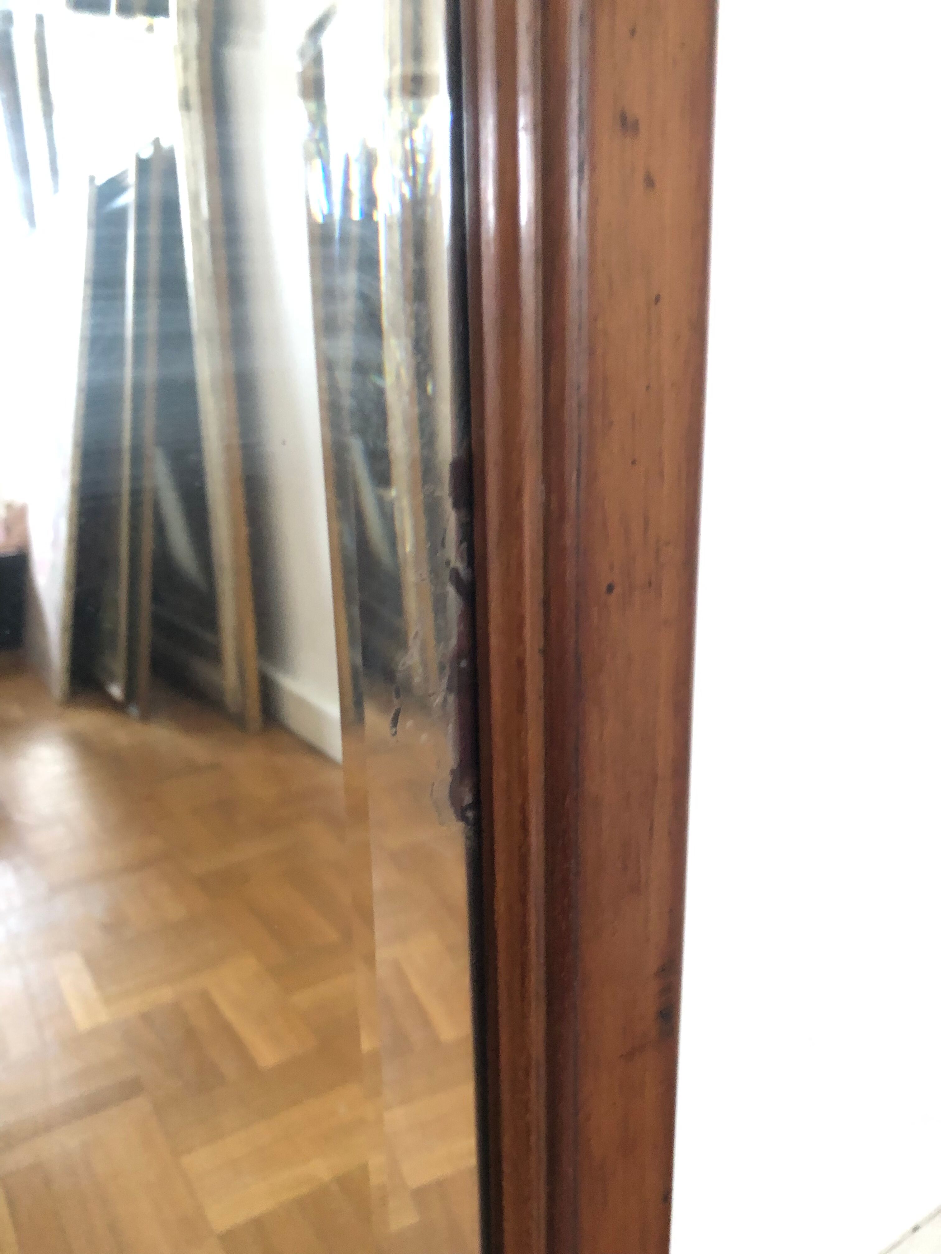 Art Nouveau wooden mirror