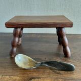 Wooden footrest stool