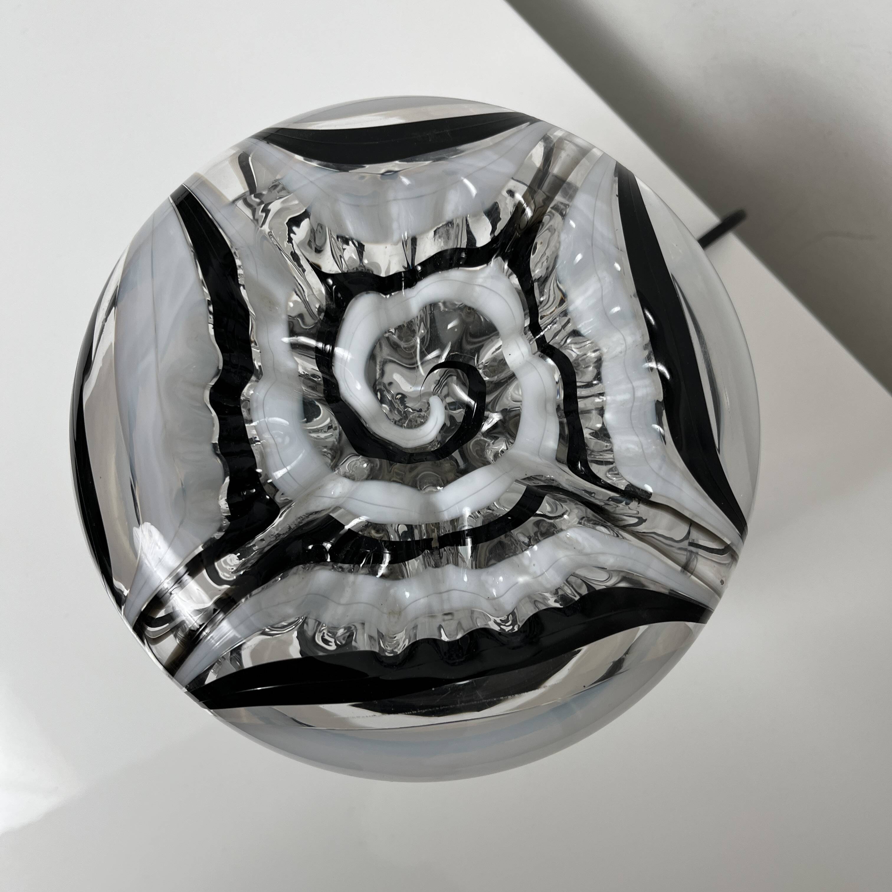 Side lamp Chromed metal and blown glass Murano Italy circa 1970