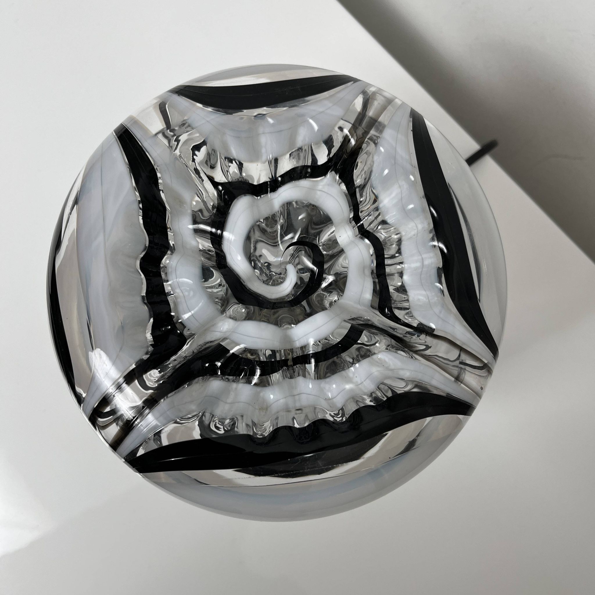 Side lamp Chromed metal and blown glass Murano Italy circa 1970