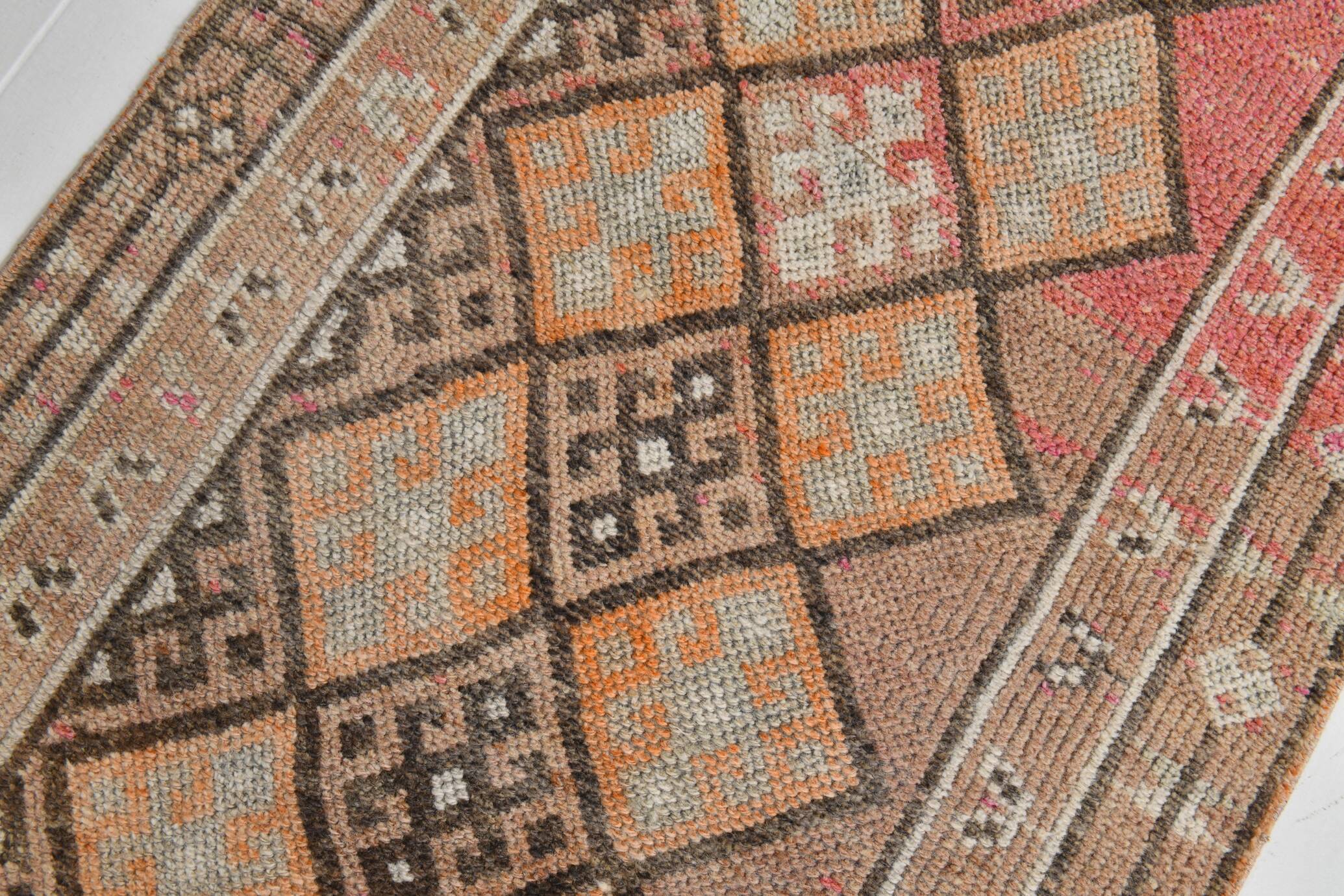 3x12 Soft Red Brown Turkish Runner Rug, 83x365Cm