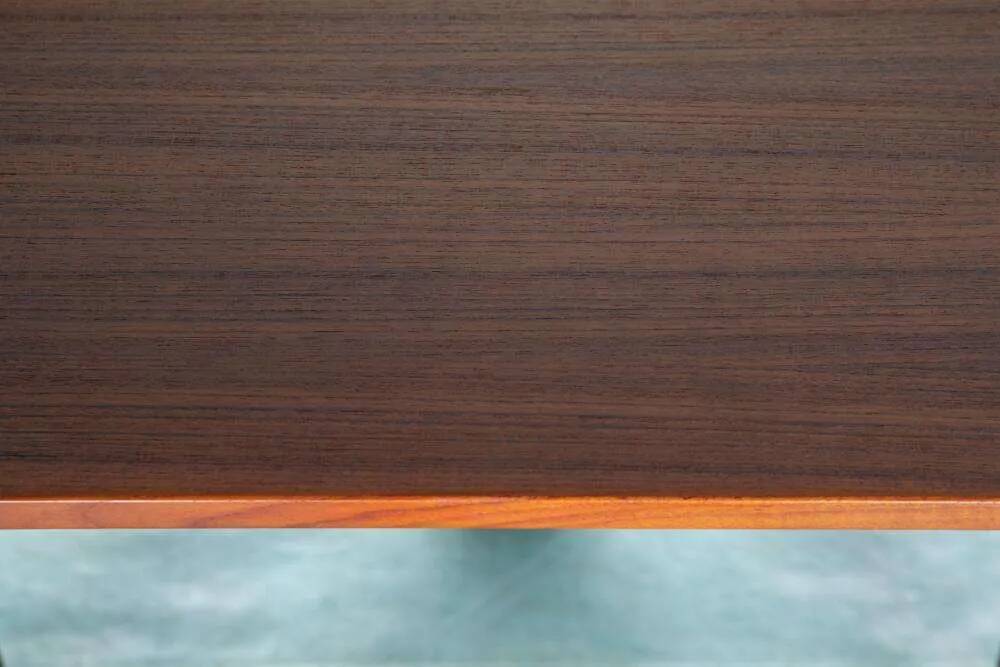 Danish teak mirror with shelf for hats from the 1960s.
