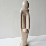 Soapstone Sculpture - Parenting Woman and Child Modern Design