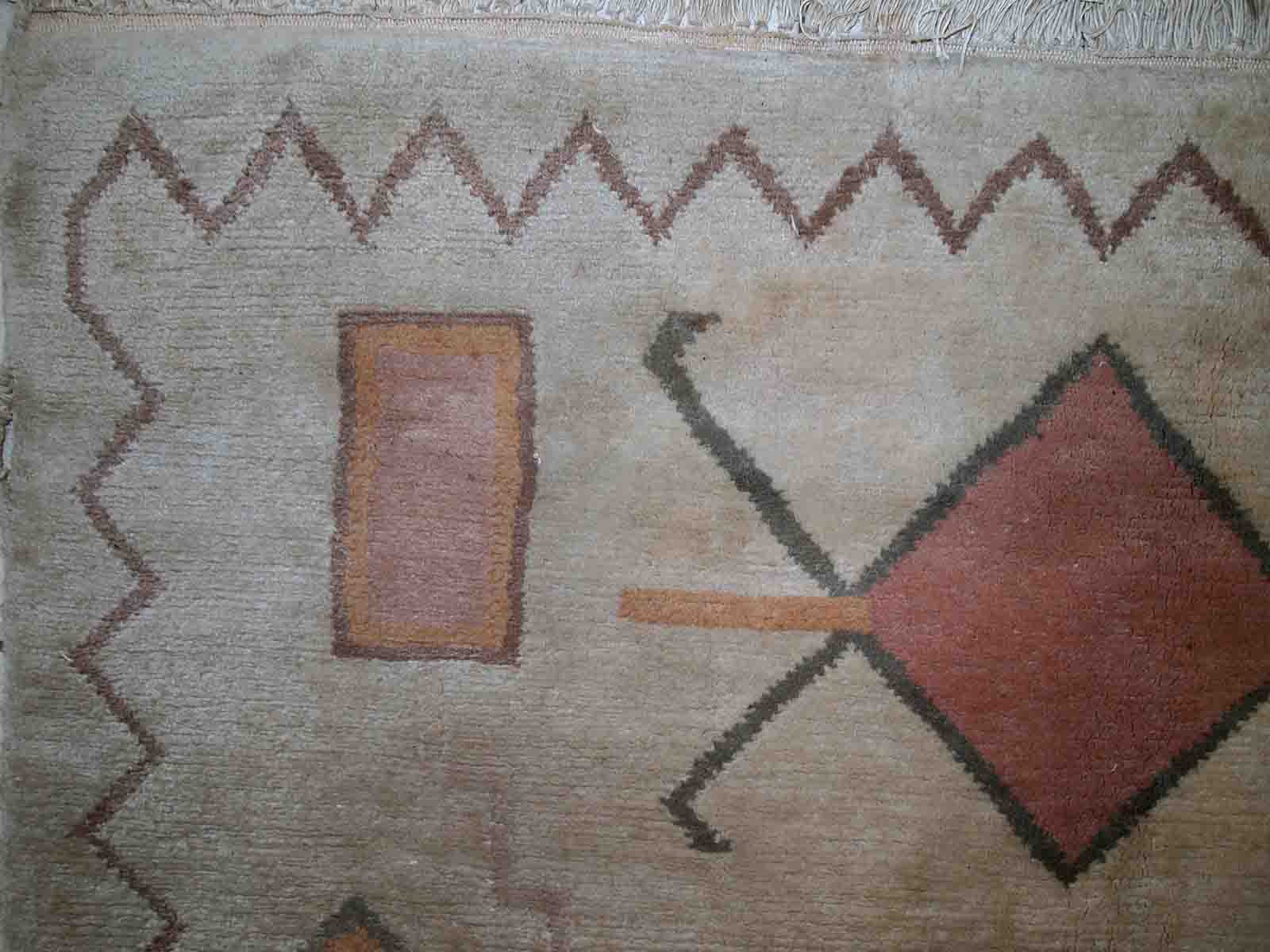 Vintage tibetan khaden handmade carpet 159cm x 237cm 1960s, 1c504