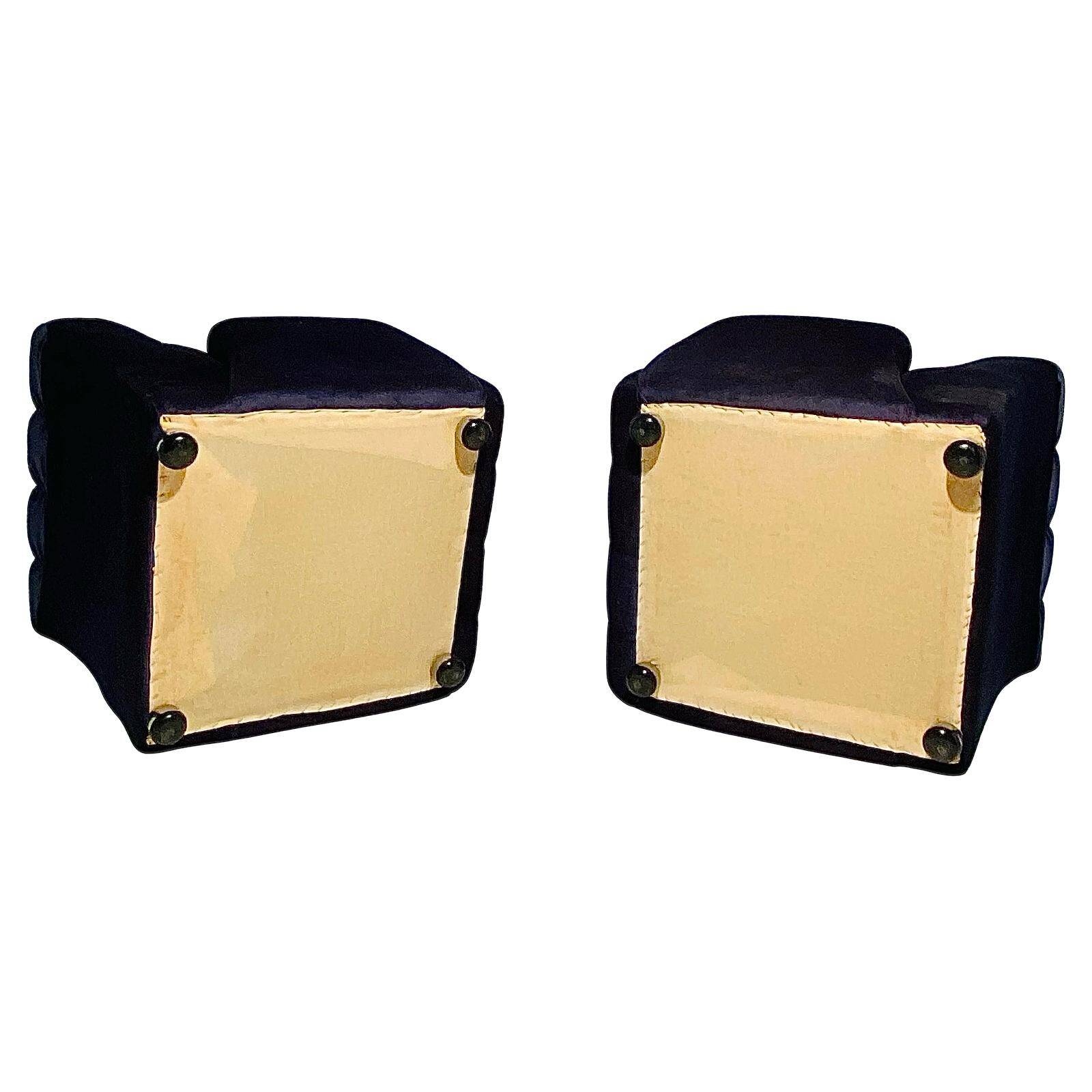 Italian Modern Blue Velvet Armchair