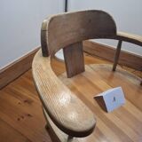 Pair of old pine armchairs