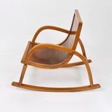 Curved wooden rocking chair for children Bauhaus Brockhage Andrä period, Germany, 1950s
