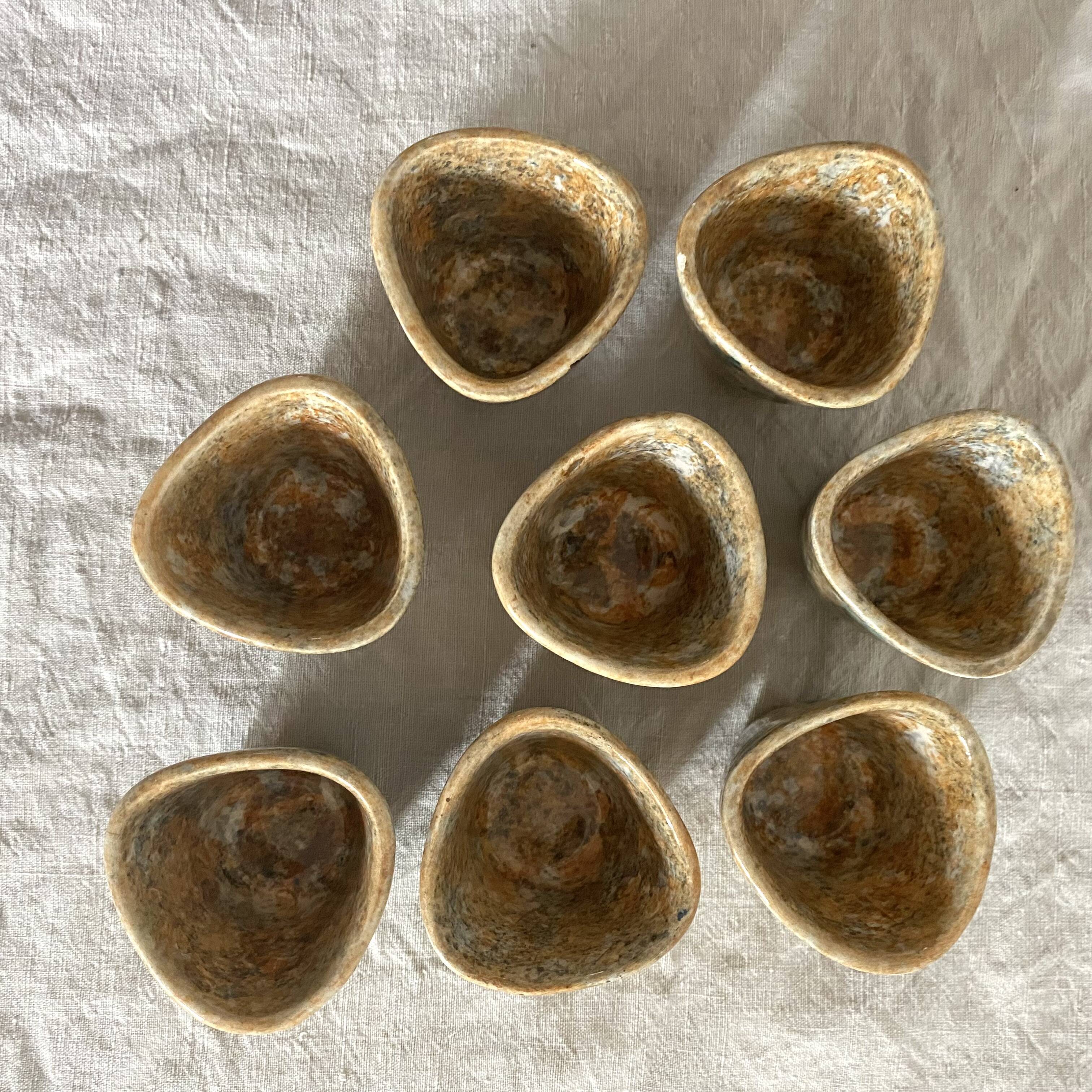 Espresso coffee cups with hand-painted decor, 1960s