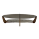 Coffee table with 2 smoked glass tops and grey veined white marble