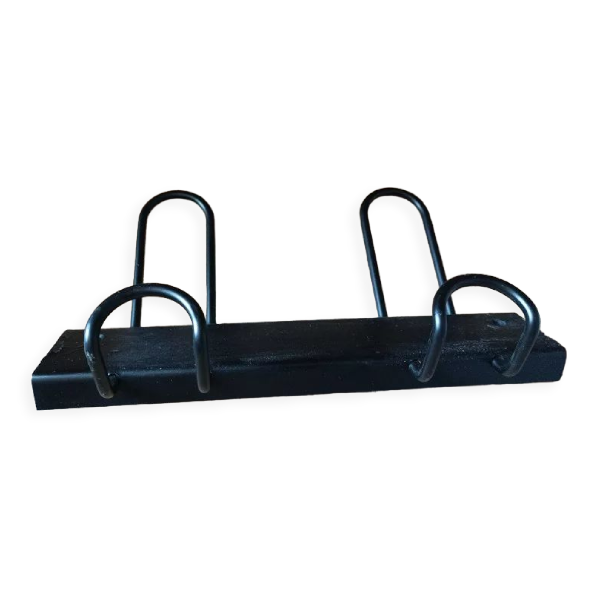 School coat rack 2 hooks patinated metal matte black deco dp 0423030