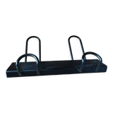 School coat rack 2 hooks patinated metal matte black deco dp 0423030