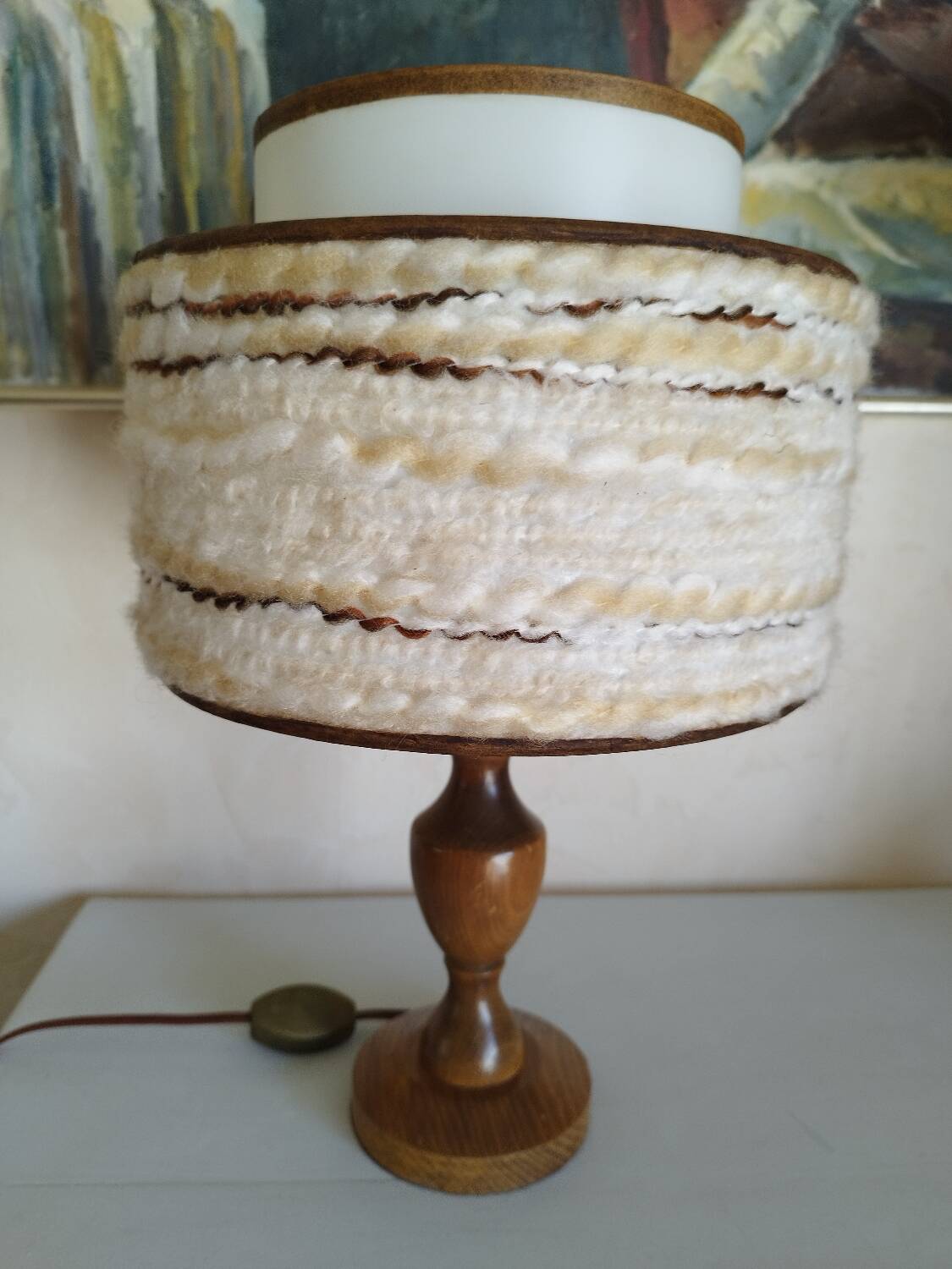 Lampe à poser abat-jour laine