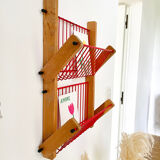 Wood and metal mail rack