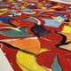 Helmut Dittmann – "Addition", Dynamic Abstract Painting on Red Ground, 1989