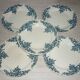 Set of 6 antique earthenware plates with blue and white decoration