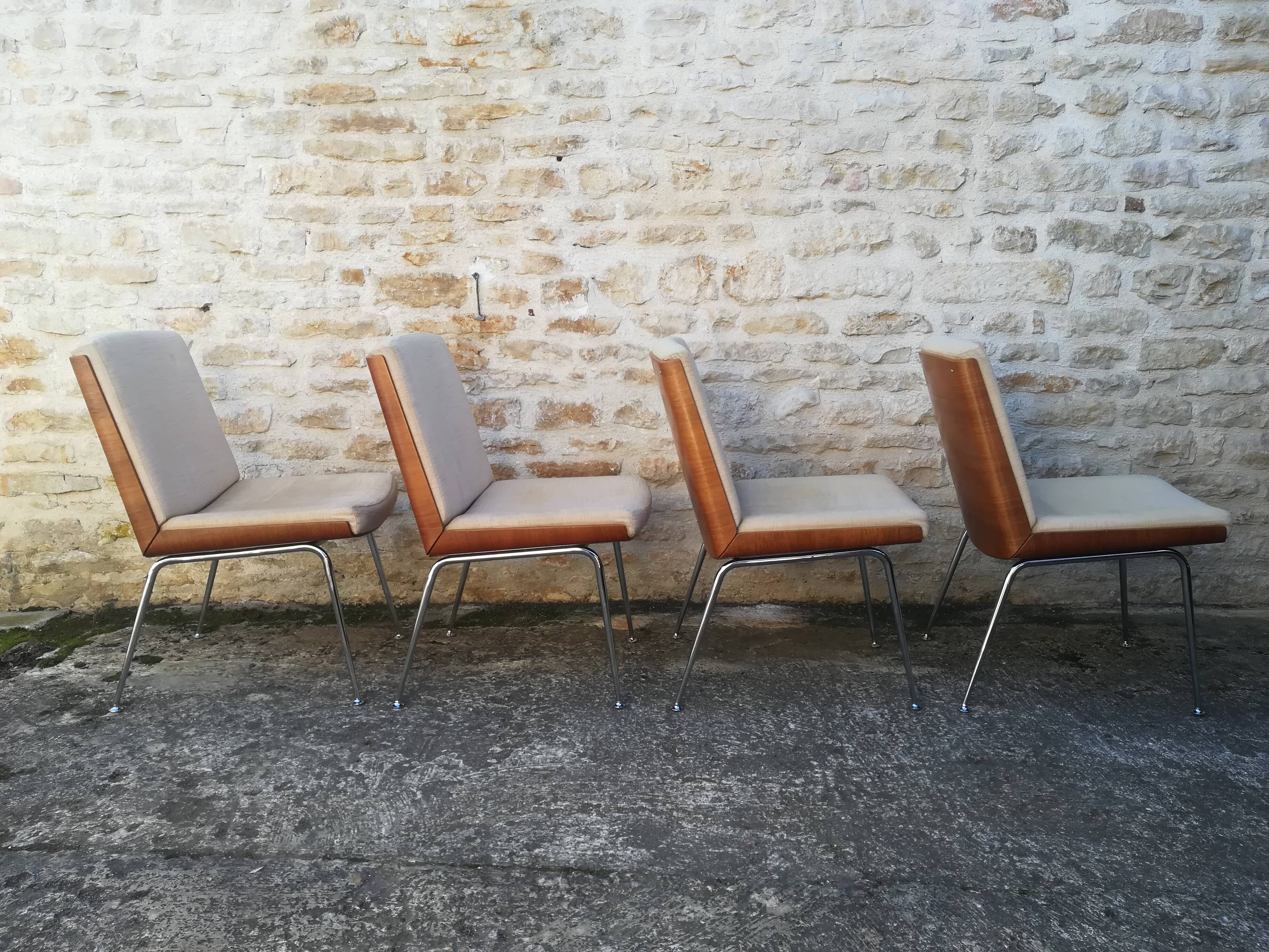 Wooden and fabric shell chairs