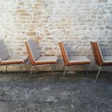 Wooden and fabric shell chairs