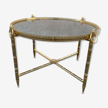 Table basse ronde dorée néo-classique