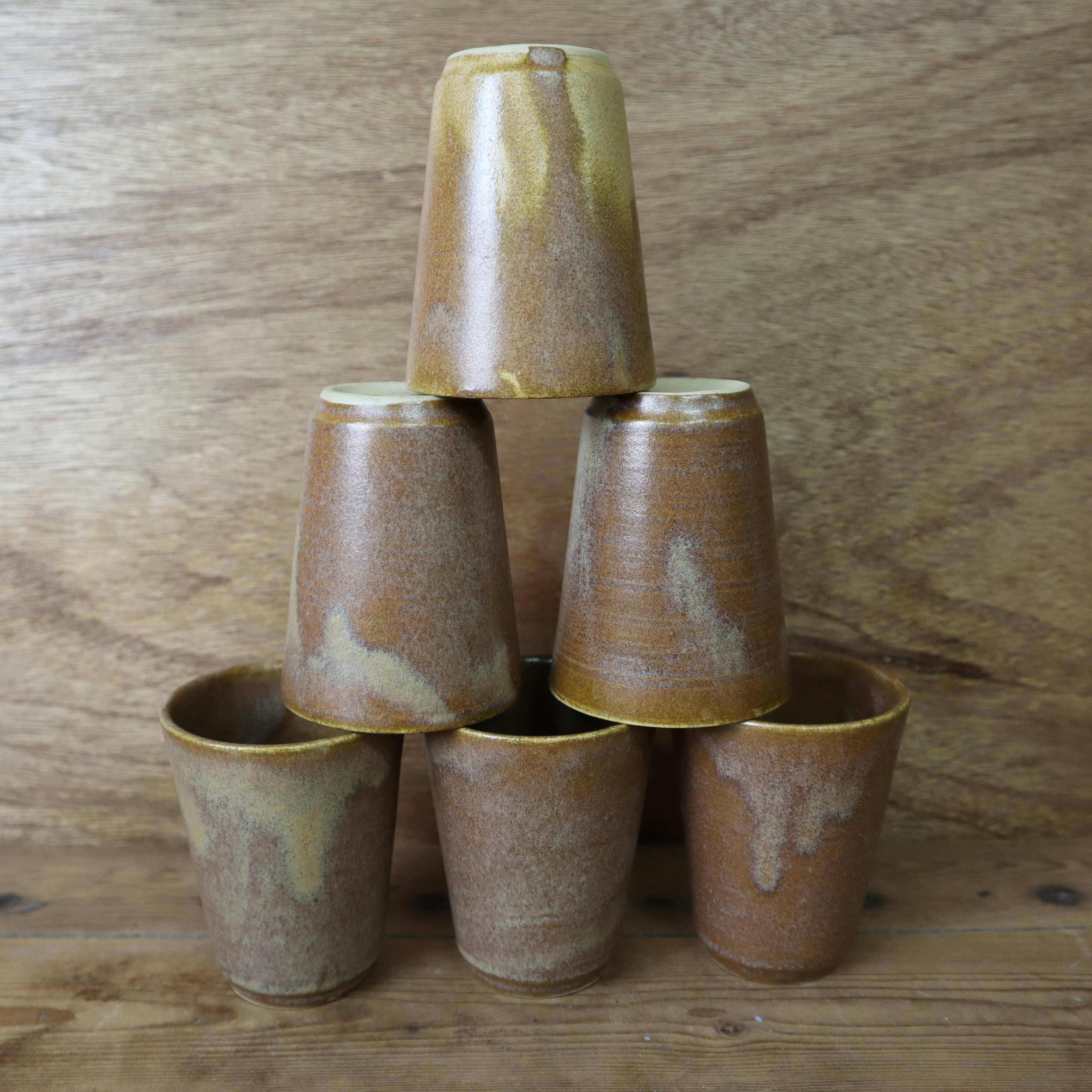 6 Digoin stoneware glasses