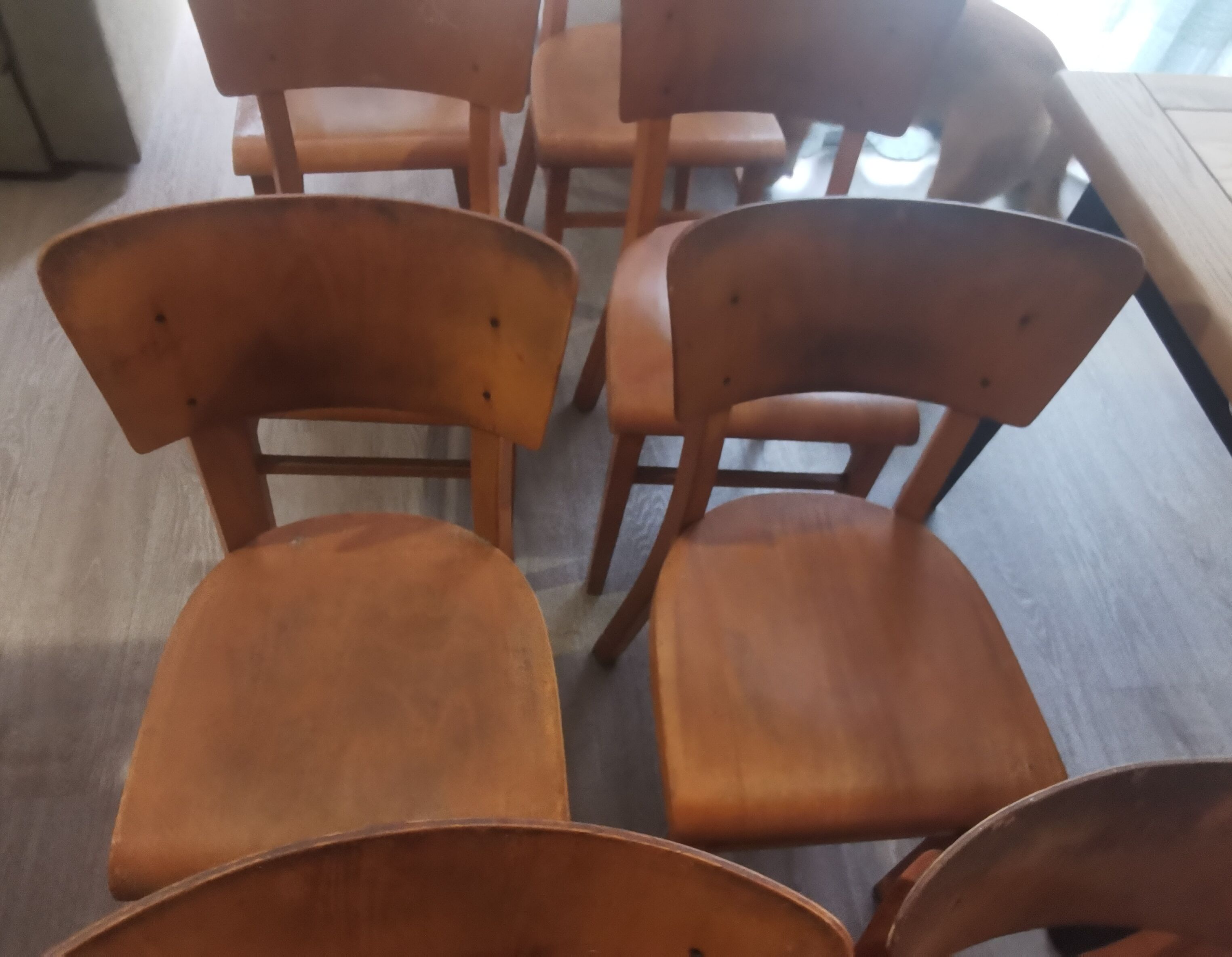 Set of 10 Thonet bistro chairs
