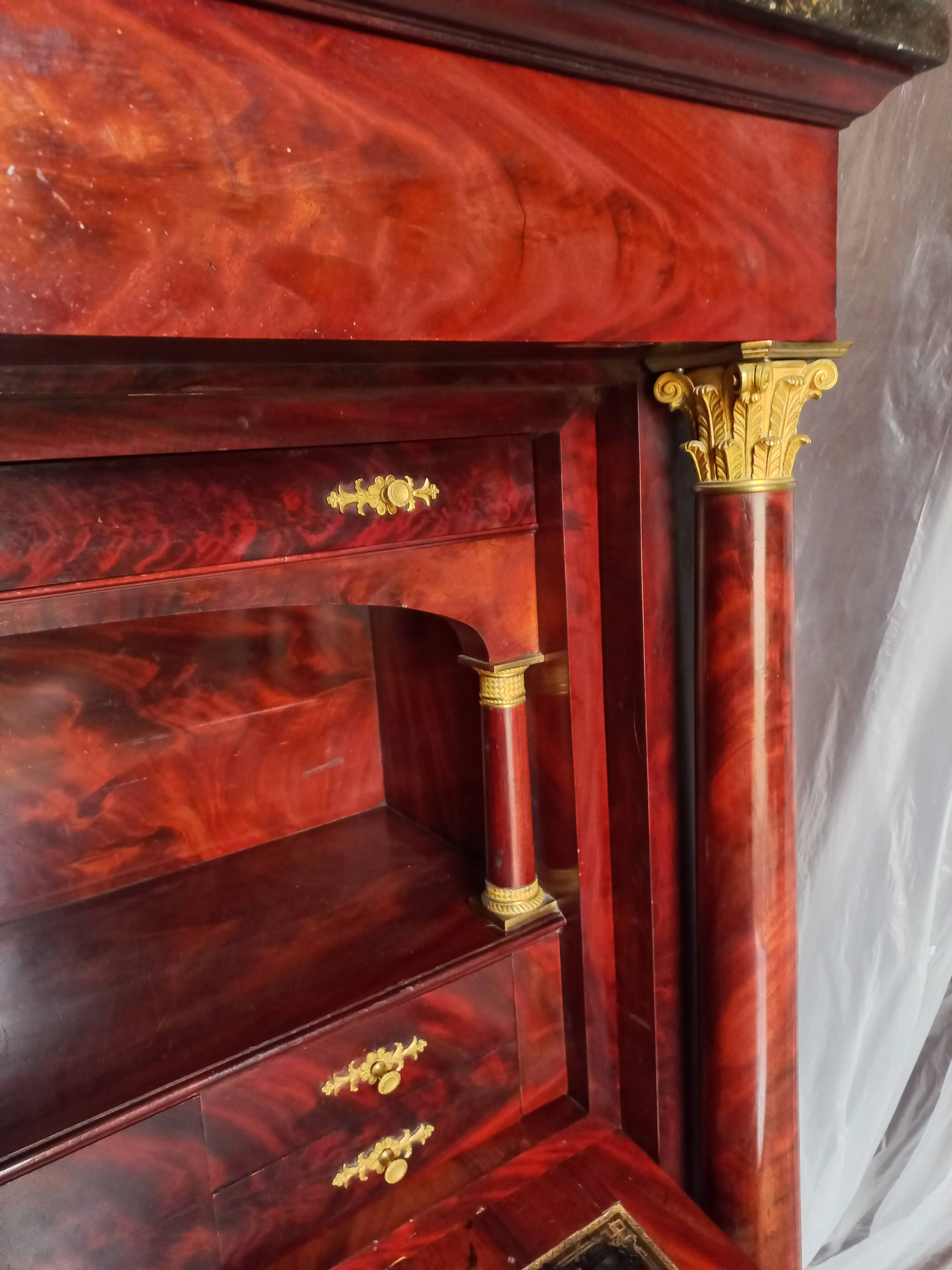 Empire Period Corinthian Bronze Secretary