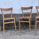 Series of 4 vintage wooden bistro chairs